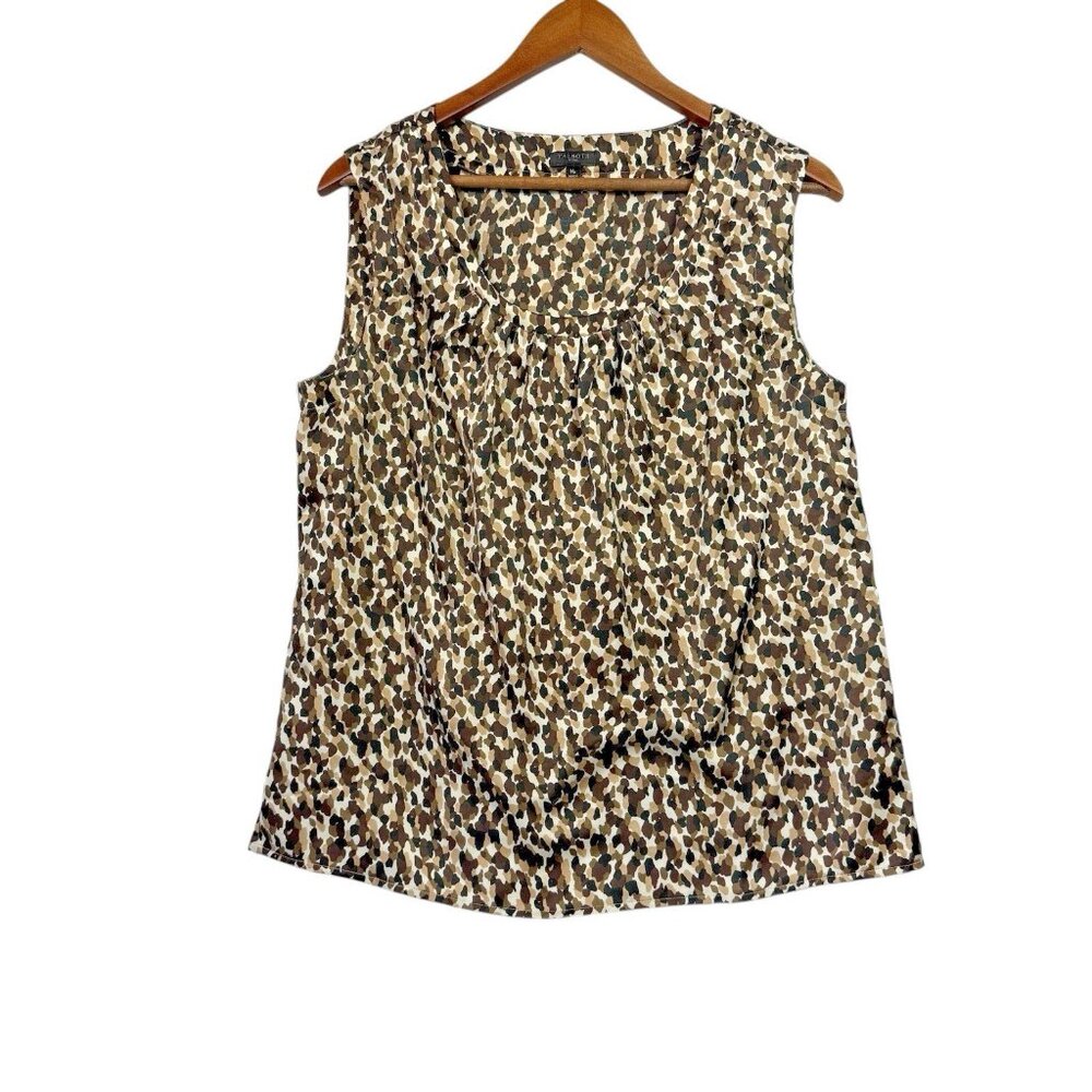 Talbots MP Sleeveless Tank Blouse Multicolor Womens Medium Petite Neutral